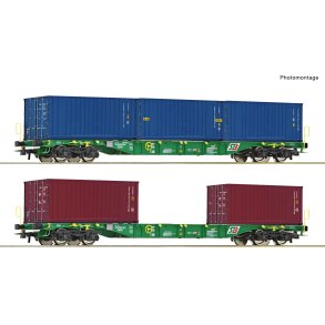 Roco HO 76007 StB containervognst type Sgnss fra Steiermark-jernbanen.