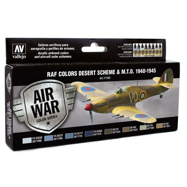 Vallejo farver 771163 Farves�t, RAF Desert Camouflage WWII, 8 x 17 ml