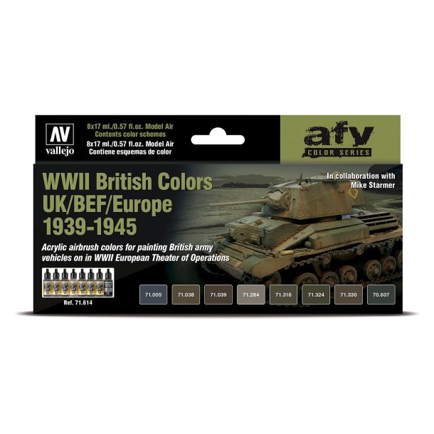 Vallejo farver 771614 Farves�t, britiske farver, Europa, Anden Verdenskrig