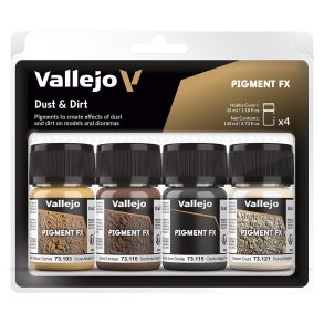Vallejo Farver 773190 Pigment S�t St�v og Snavs 4 x 35 ml 