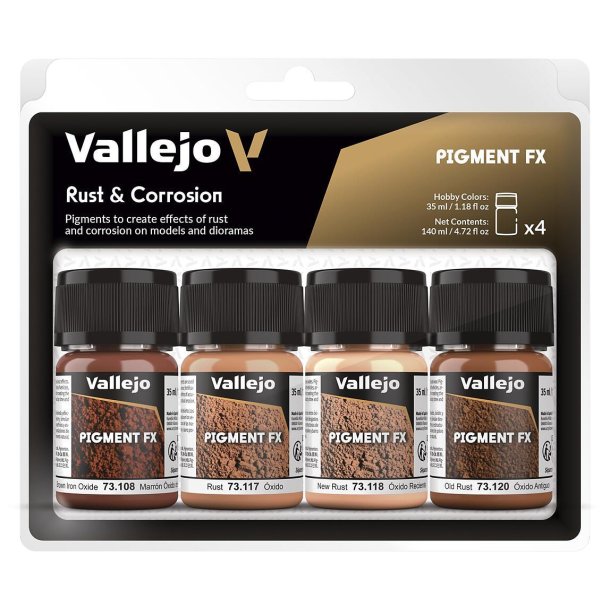 Vallejo Farver 773194 Pigment H�rdningsrust og Korrosion 4 x 35 ml 