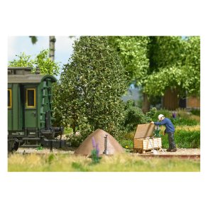 Busch HO 7965 sporarbejder med en tr�kasse p� en palle epoke 3-4. Nyhed 2023