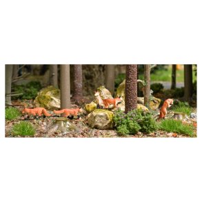 Busch HO 7988 Rveflok bestende af 5 rde rve i forskellige strrelser og positioner. Nyhed 2023