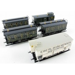 M�rklin 43982 Bayerische personvogns�t str�mf�rende koblinger og indvendig belysning samt slutlys