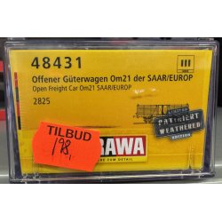 Brawa HO 48431 Om21 af SAAR / EUROP �ben godsvogn. Patineret fra fabrik. AC hjul