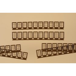 Auhagen HO 80223 &lrm;Vindue Q, R brun 60 stk.