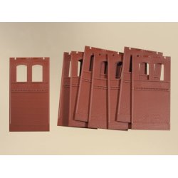 Auhagen HO 80522 &lrm;Vgge 2410C rd&lrm; &lrm;8 vgge med vinduesbninger B og tand Frieze.&lrm;