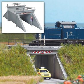 Busch N 8150 Beton tunnel under jernbane eller vejbane ca. 132 x 42 mm, 37 mm hj. ‎