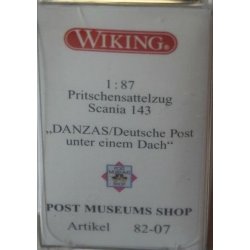 Wiking HO 82-07 Scania 143 Danzas Deutsche Post med trailer 