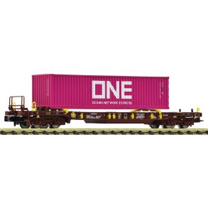 Fleischmann 825059 spor N AAE lommevogn type Sdgmns 33 med container fra 