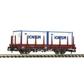 Fleischmann 825734 spor N NS kpskinnevogn type Kbs Lastet med to 20ft containere 