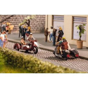 Noch HO 17514 figur st belyst motorcyklister, med 3 lysdioder, 2 figurer