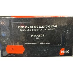 McK HO 0503 DSB lukket godsvogn Brun Gs 01 86 123 0 017-0
