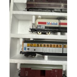 Lima HO 10 6353Sh DSB starts�t med MZ 1405 med 4 godsvogne og styrboks samt skinner til analog DC j�vnstr�m drift