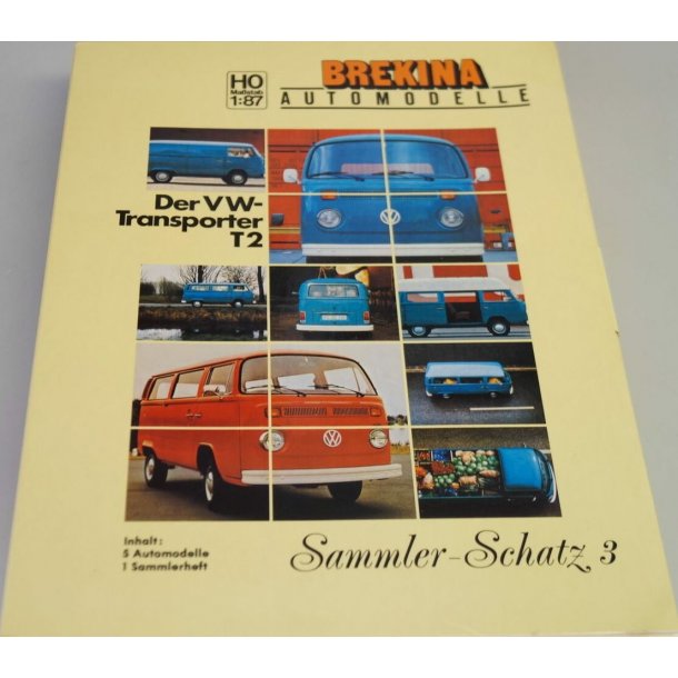 Brekina 9033 Sammler-Schatz 3 "Der VW-Transporter T2" med 5 biler og hfte