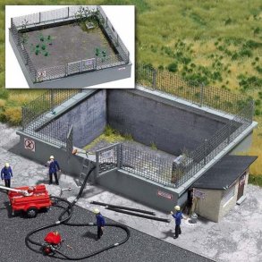 Busch HO 1079 landsby brand vand dam