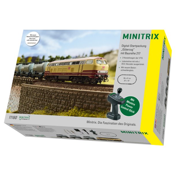 Minitrix 11160 spor N DB Digitalt startst "Godstog" med diesellok BR 217 med MFX 