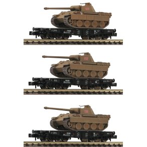 Fleischmann 845606 spor N DRG  Vogns�t med tre tunge flade vogne, type SSy, fra Deutsche Reichsbahn 