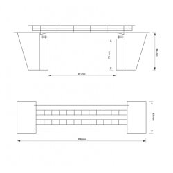 Auhagen HO 11428  lille jernbanebro 