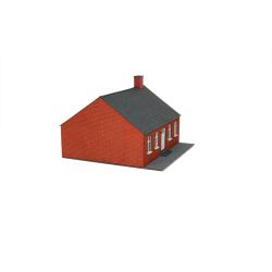 Hobbytrade HO 87221 dansk r�d byhus i r�de sten med fortov. 120 x 120 x 80 mm. Bygges�t