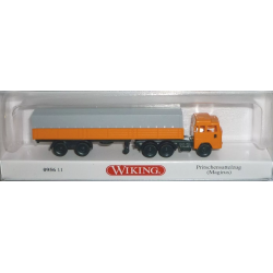 Wiking 0956 11 spor N Magirus lastbil med sttevogn orange