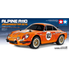 Tamiya 58708  ALPINE A110 JAGERMEISTER 1973 (M-06 CHASSIS) R/C model skala 1:10 Bygges�t