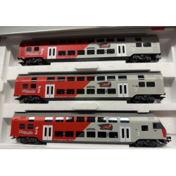 Mrklin 43540 BB 3 dobbeltdkkere CityShuttle-vogne med styrvogn