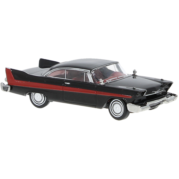 Brekina HO 19682 Plymouth Fury sort/r�d. Nyhed 2025