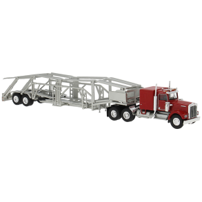 Brekina HO 86262 Kenworth W 900 med s�ttevogn r�d/s�lv �rgang 1977. Nyhed 2026