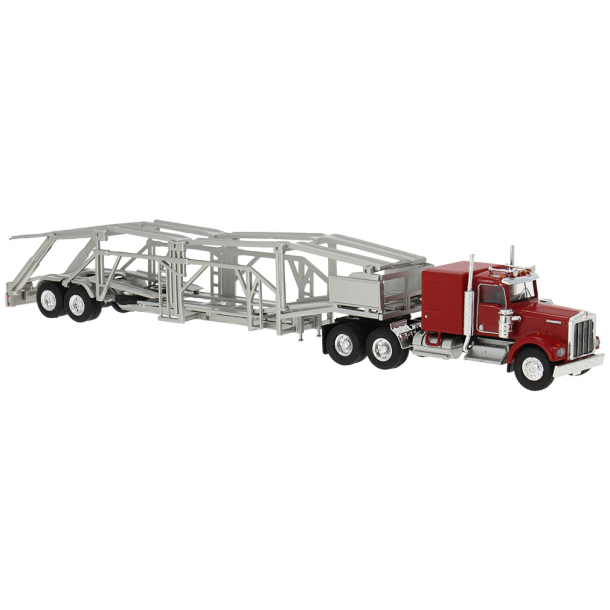 Brekina HO 86262 Kenworth W 900 med s�ttevogn r�d/s�lv �rgang 1977. Nyhed 2026