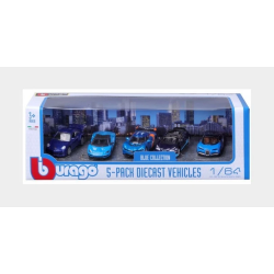 Burago 59150B s�t med PORSCHE, LAMBORGHINI, RENAULT, BUGATTI, CHIRON skala 1:64