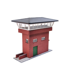 Hobbytrade HO 87266 Moderne blokpost i r�de sten 116 x 68 x 100 mm. lasercut og indeholder enkelte dele i 3D