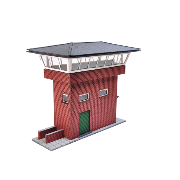 Hobbytrade HO 87266 Moderne blokpost i r�de sten 116 x 68 x 100 mm. lasercut og indeholder enkelte dele i 3D