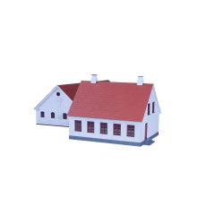 Hobbytrade 87300 dansk husmandssted med stuehus og sidebygning lasersk�ret bygges�t 250 X 334 X 100