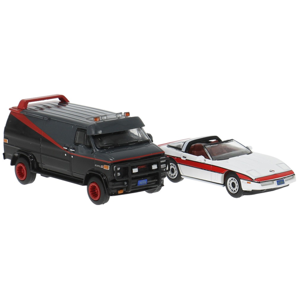 Brekina HO 90501 s�t med GMC Vandura og Chevrolet Corvette C4. Nyhed 2026