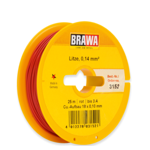 Brawa 3152 ledning rd 25 meter 0,14 mm 