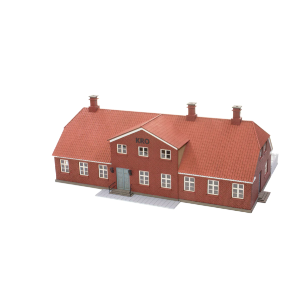 Hobbytrade HO 87380 dansk landsby kro med rde sten 235 x 108 x 90 mm. Byggest