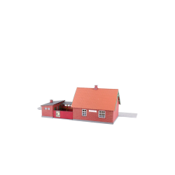 Hobbytrade 87360 lille landstation i rde sten 199 x 87 x 87 mm. Perron 300 x 37 mm. Lasercut bygges