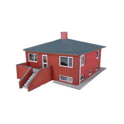 Hobbytrade HO HT87290 Bungalow i rde sten Laserskret. Byggest