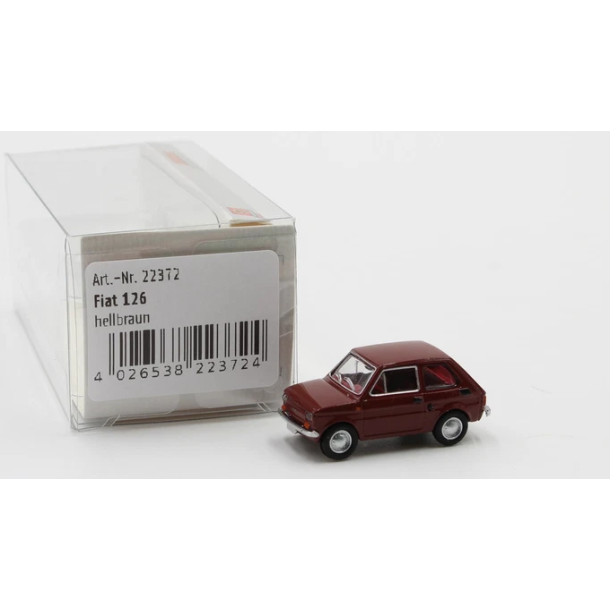 Brekina HO 22372 fiat 126 brun rgang 1972. Nyhed 2025
