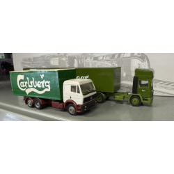 2 stk. Brugte Carlsberg lastbiler i skala 1.87 Stand se billeder