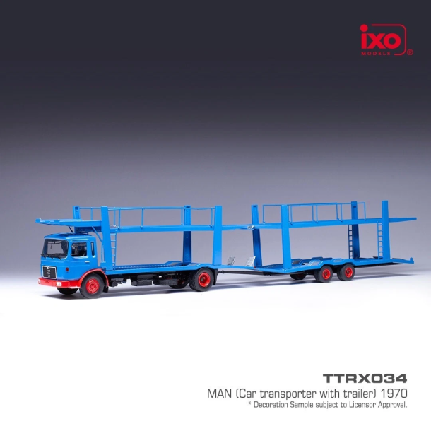 IXO ttrx034 MAN lastbil med trailer bl� �rgang 1970. Skala 1:43