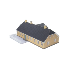 Hobbytrade HO 87382 Dansk landsbykro med gul puds. 235 x 108 x 90 mm. Byggest