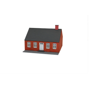 Hobbytrade HO 87221 dansk r�d byhus i r�de sten med fortov. 120 x 120 x 80 mm. Bygges�t