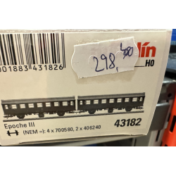 Mrklin 43182 DB personvogn Ombygningsvogn 2 x C3yge 3. klasse. Permanent koblet dobbeltvogn.