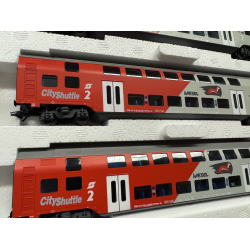 Mrklin 43540 BB 3 dobbeltdkkere CityShuttle-vogne med styrvogn