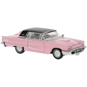 Brekina HO 18202 Ford Thunderbird Cabriolet med hardtop i pink �rgang 1960