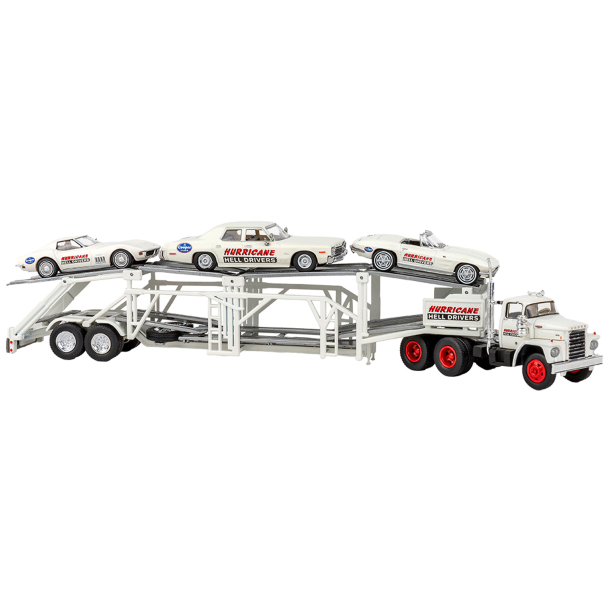 Brekina HO 90500 Dodge auto Transporter med 3 biler Hurricane Helldrivers �rgang 1975. Nyhed 2026