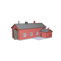 Hobbytrade HO 87254 Lasersk�ret remiese i r�de sten enkeltspor uden ballast. Bygges�t