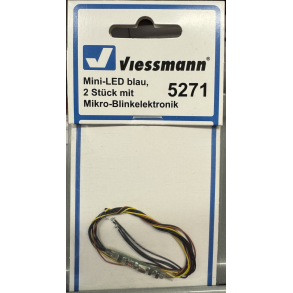 Viessmann 5271 Mini-LED bl til kretjer, 2 stk med mikroblinkende elektronik